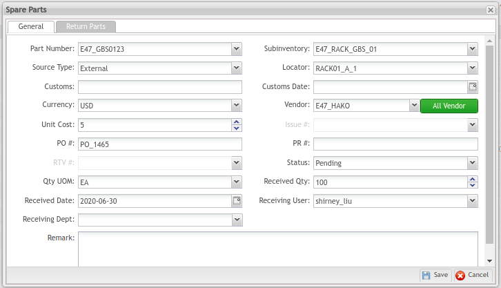 Figure 38- Edit Receive Parts Pop-up Window.png