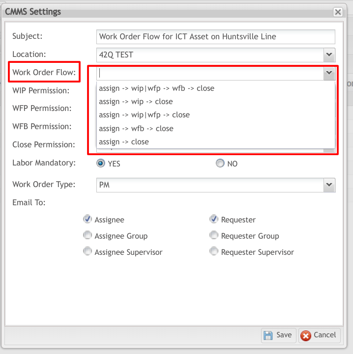 Figure Work Order Flow Options