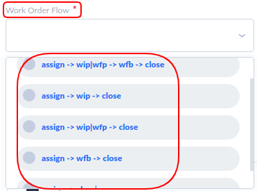 Figure Work Order Flow Options