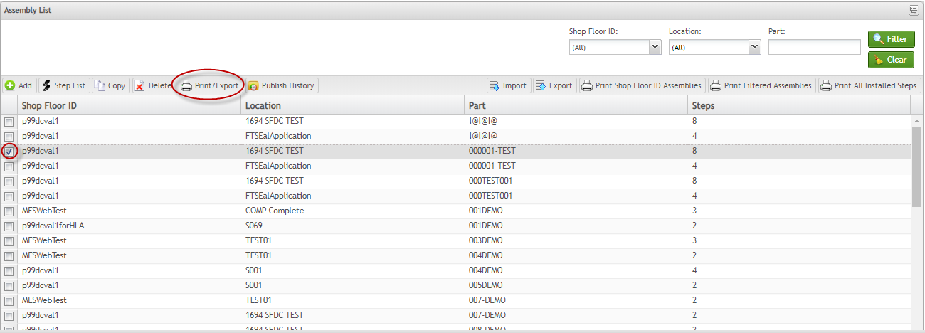 Assembly List - Print_Export Assemblies