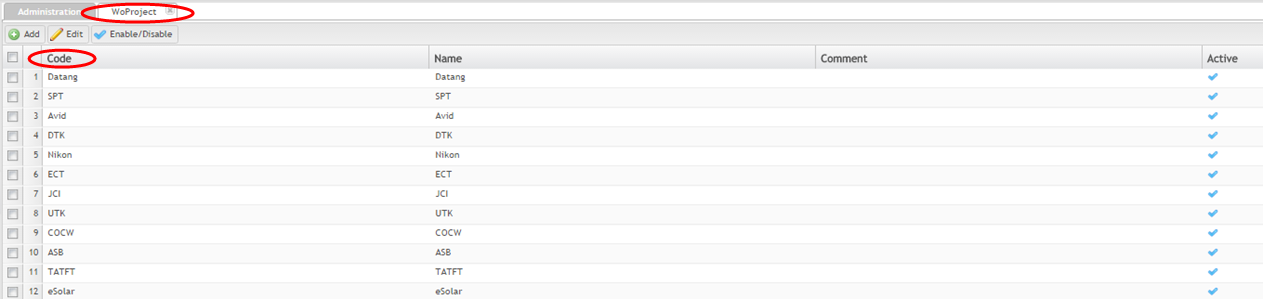 CMMS Admin Project Code List.png