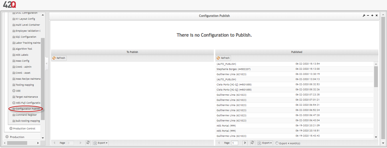 Config Publish Portlet