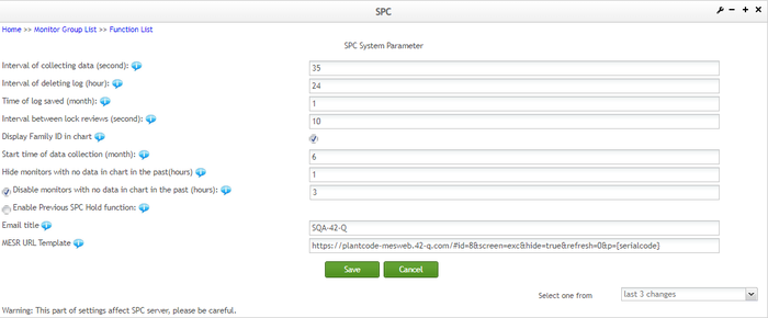 SPC System Parameter