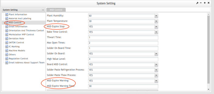 Figure- MSD System setting