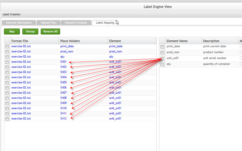 Container Sample Label Mapping