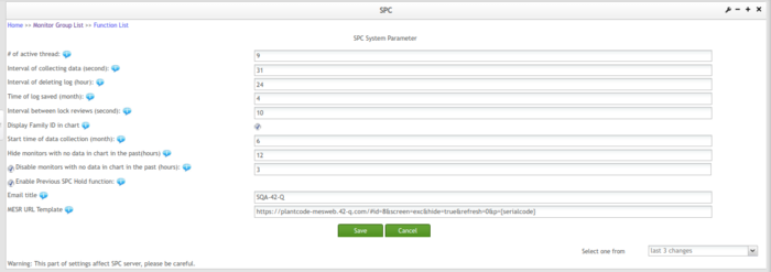 SPC System Parameter